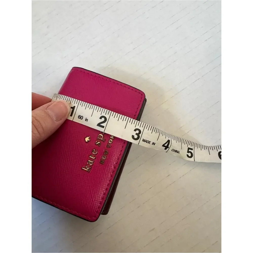 Kate Spade Pink Leather Micro Wallet Mini Designer Luxury